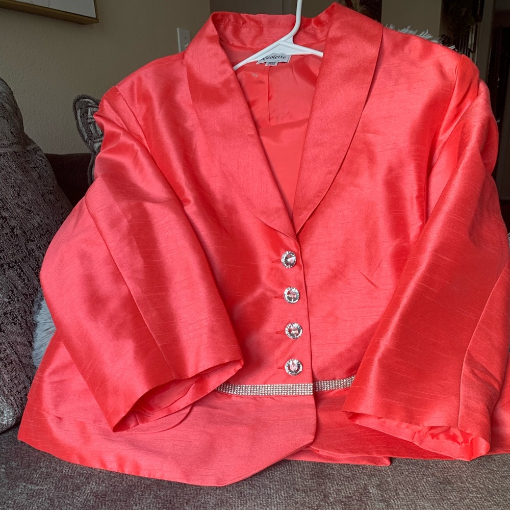 Coral Skirt Suit